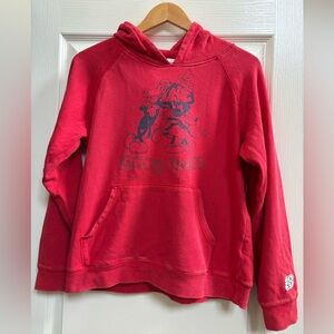 Disney Red Distressed hoodie- Size 13 kids; fits like a small for women